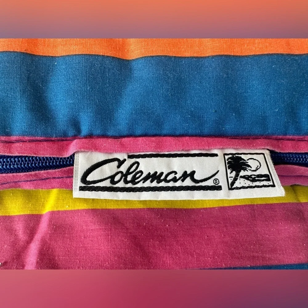 Vintage Coleman Convertible Rainbow Beach Bag Blanket